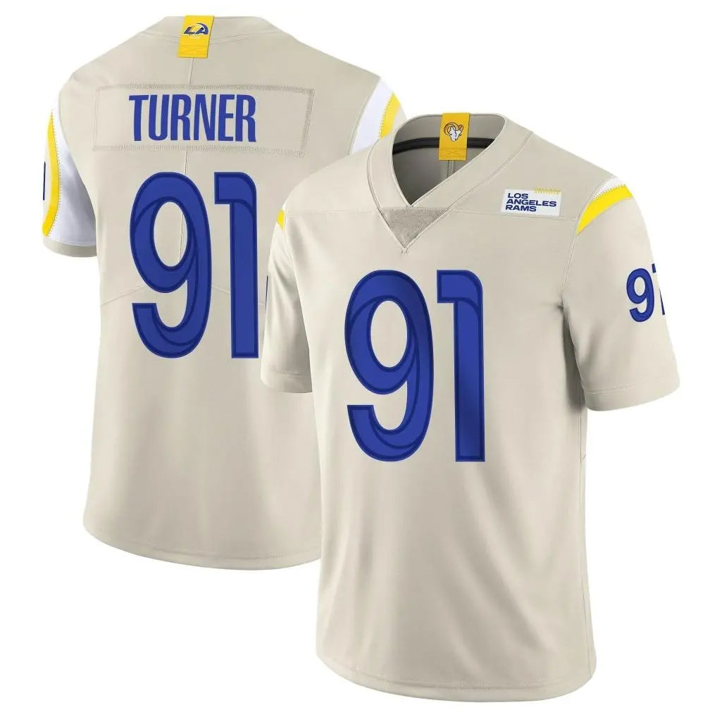 LA.Rams #91 Kobie Turner Player Bone Limited Vapor Home Game BALCE Stitched Jerseys