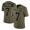 SF.49ers #7 De'Zhaun Stribling Player Olive 2025 Salute To Service Limited Home Game BALCE Stitched Jerseys
