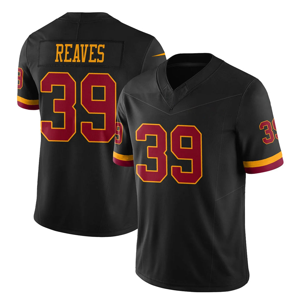 W.Commanders #39 Jeremy Reaves Player Black Limited Vapor Home Game BALCE Stitched Jerseys
