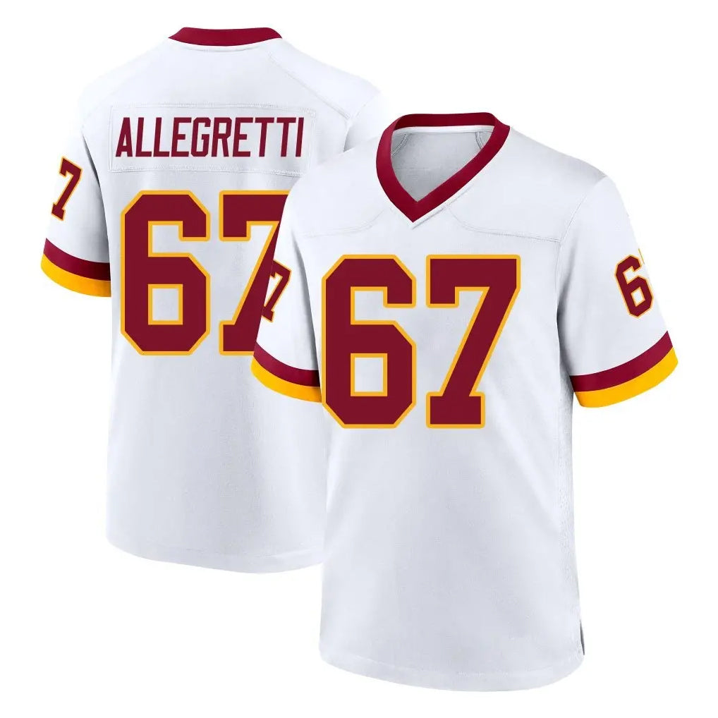 W.Commanders #67 Nick Allegretti Player White Home Game BALCE Stitched Jerseys