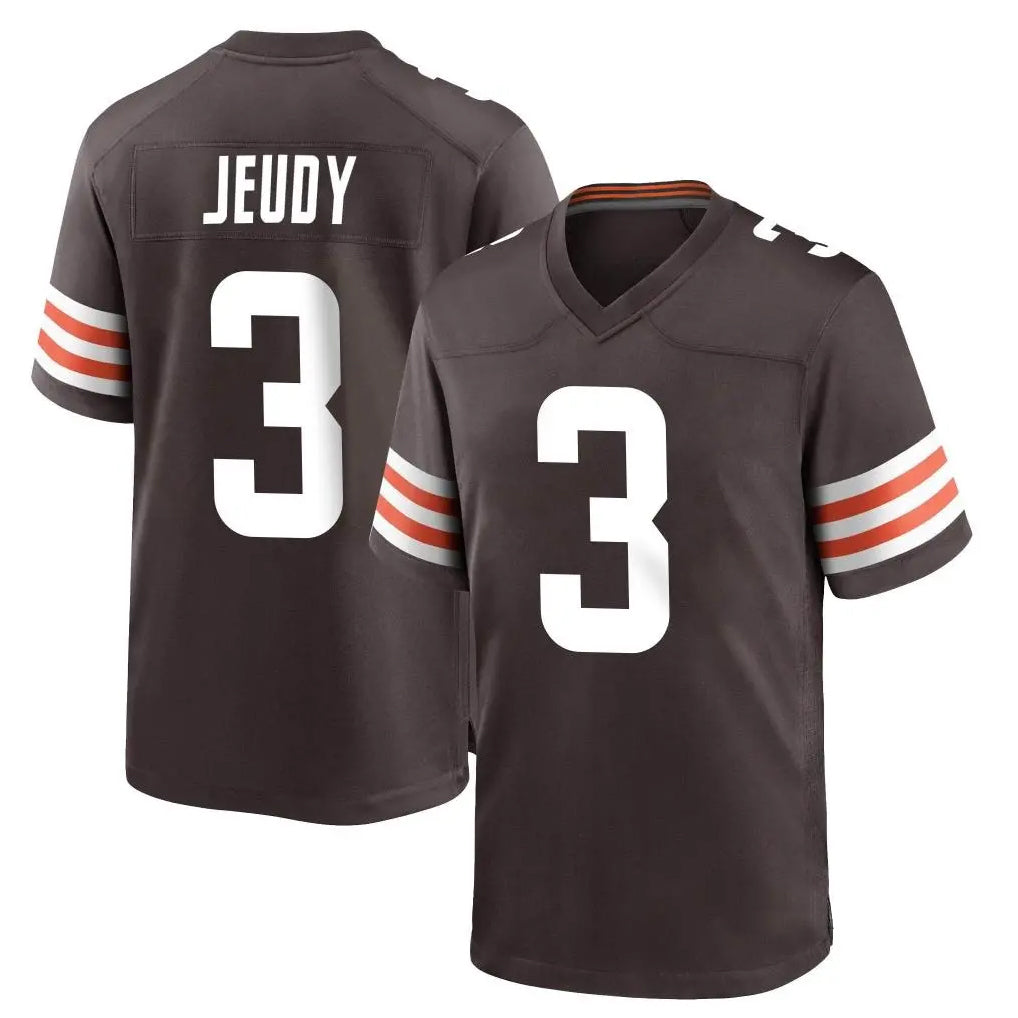 C.Browns #3 Jerry Jeudy Player Brown Home Game BALCE Stitched Jerseys