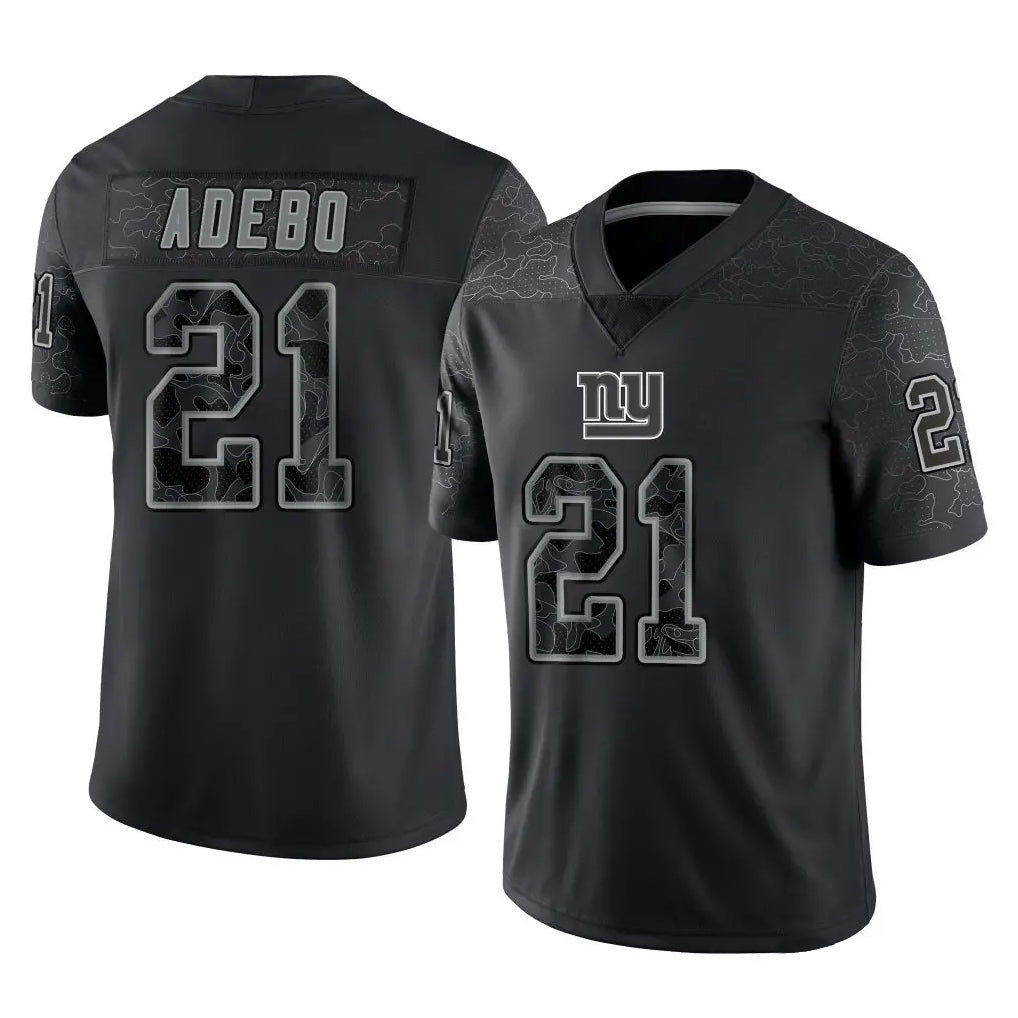 NY.Giants #21 Paulson Adebo Player Black Limited Reflective Home Game BALCE Stitched Jerseys