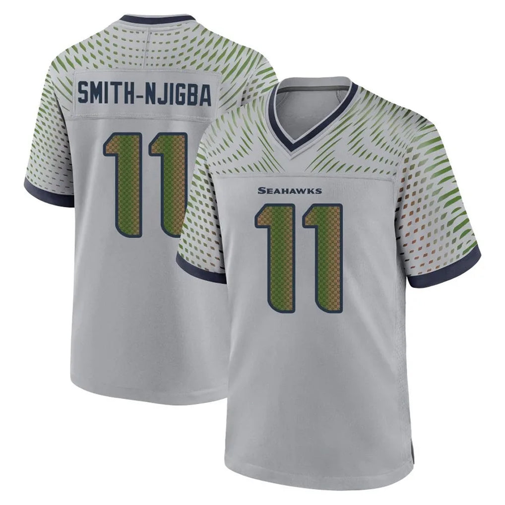 S.Seahawks #11 Jaxon Smith-Njigba Player Grey 2025 Rivalries Collection Home Game BALCE Stitched Jerseys