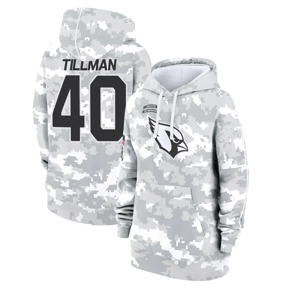 A.Cardinals #40 Pat Tillman Player Arctic Camo Salute to Service Limited Hoodie BALCE Stitched Jerseys