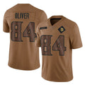M.Vikings #84 Josh Oliver Player Brown Salute To Service Limited BALCE Stitched Jerseys
