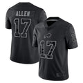 B.Bills #17 Josh Allen Player Black RFLCTV Limited BALCE Stitched Jerseys
