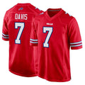 B.Bills #7 Ray Davis Player Red Home Game BALCE Stitched Jerseys