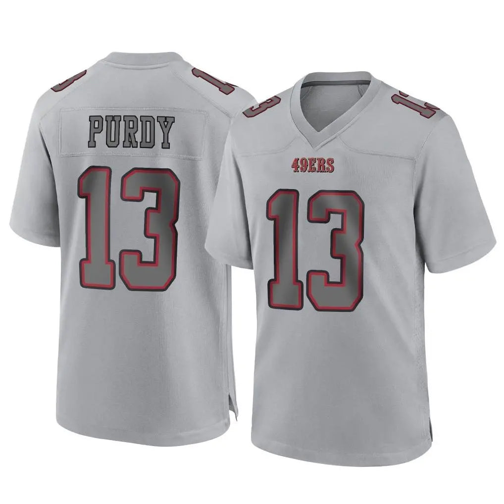 SF.49ers #13 Brock Purdy Player Gray Atmosphere Fashion Home Game BALCE Stitched Jerseys