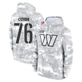 W.Commanders #76 Sam Cosmi Player Arctic Camo Limited Salute to Service Pullover Hoodies Game BALCE Stitched Jerseys