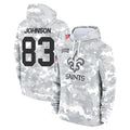 NO.Saints #83 Juwan Johnson Player Arctic Camo Salute to Service Pullover Hoodies Limited Game BALCE Stitched Jerseys
