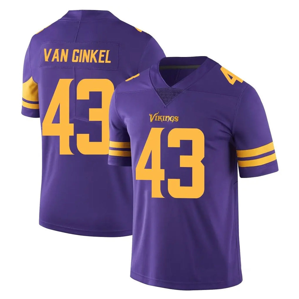 M.Vikings #43 Andrew Van Ginkel Player Purple Limited Color Rush Home Game BALCE Stitched Jerseys