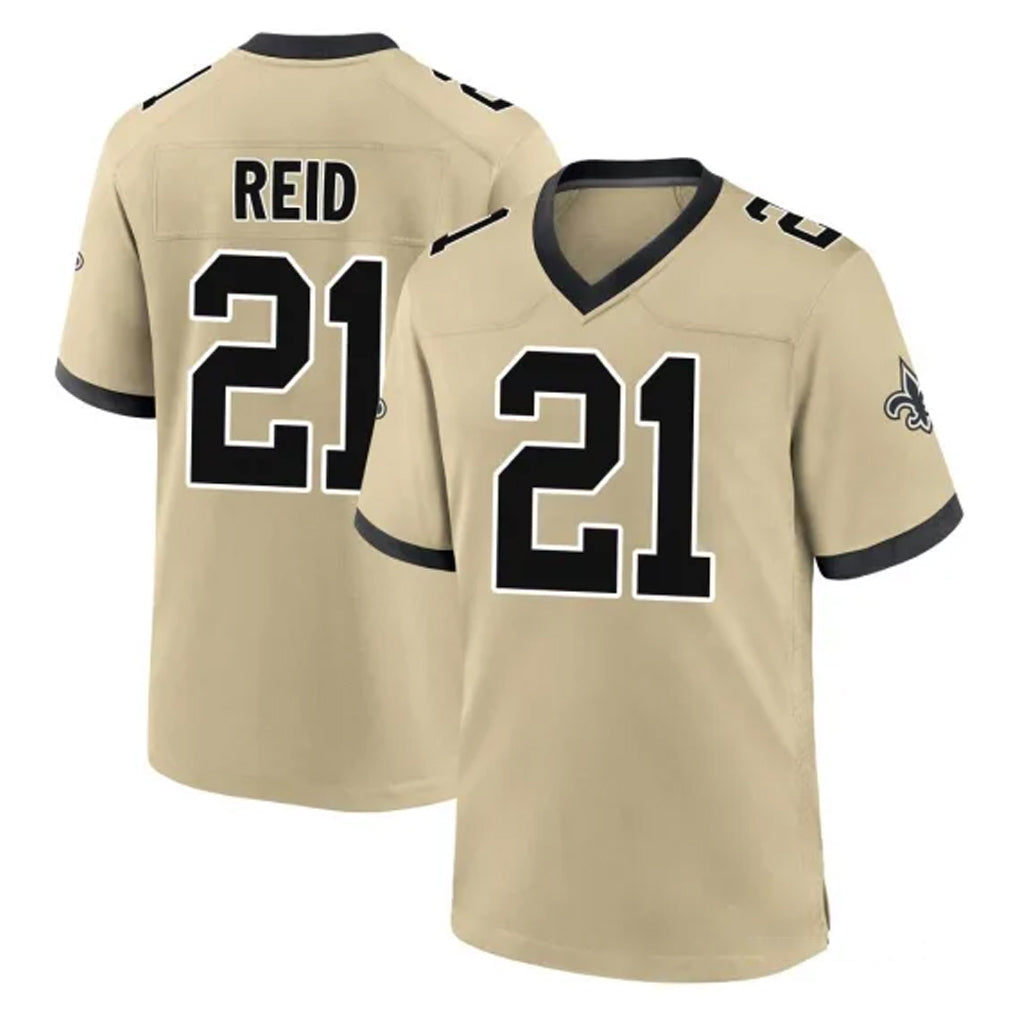 NO.Saints #21 Justin Reid Player Gold Home Game BALCE Stitched Jerseys