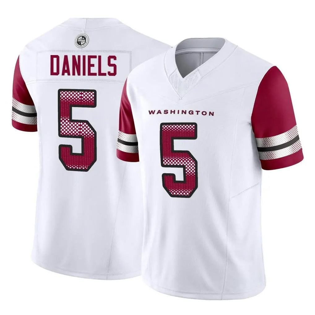W.Commanders #5 Jayden Daniels White Vapor F.U.S.E. Limited Home Game BALCE Stitched Jerseys
