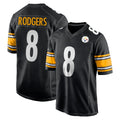 P.Steelers #8 Aaron Rodgers Player Black Home Game BALCE Stitched Jerseys