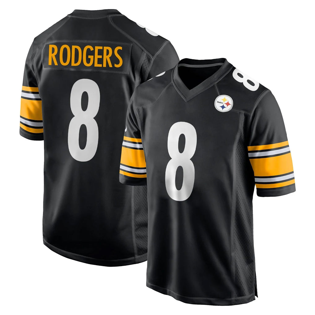 P.Steelers #8 Aaron Rodgers Player Black Home Game BALCE Stitched Jerseys