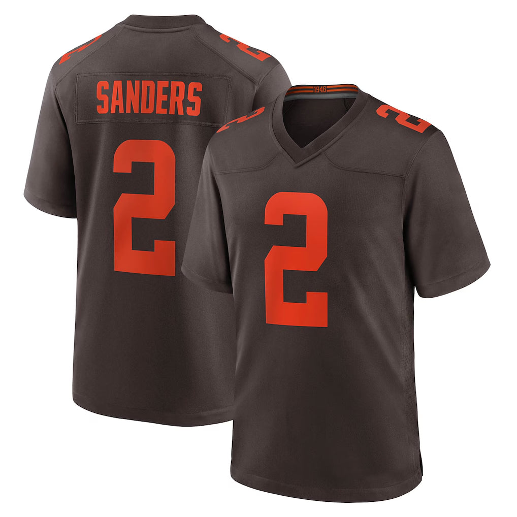 C.Browns #2 Shedeur Sanders Player Brown Alternate Home Game BALCE Stitched Jerseys