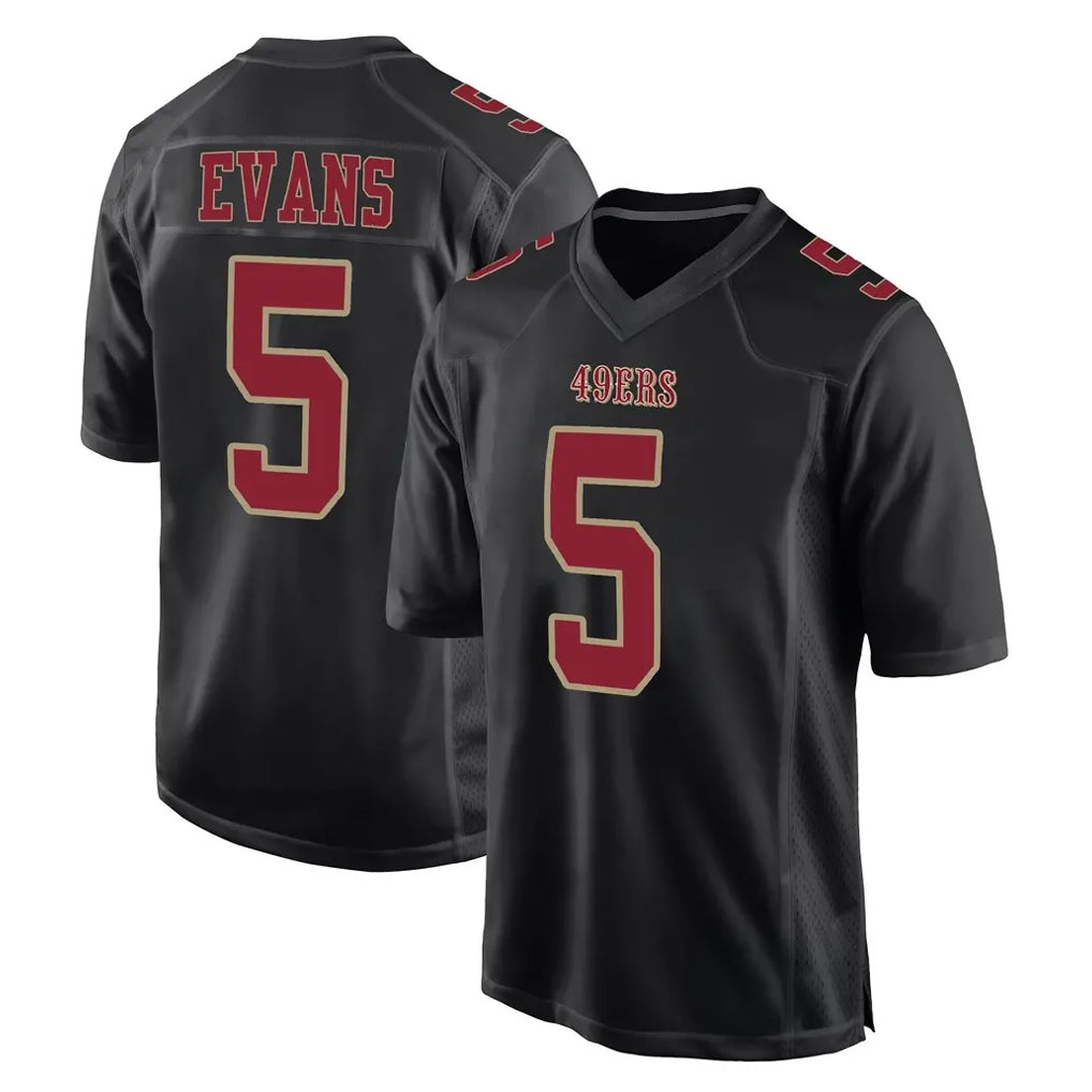 SF.49ers #5 Mike Evans Player Black Fashion Home Game BALCE Stitched Jerseys
