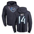 T.Titans #14 Carnell Tate Player Navy Logo Pullover Hoodies Home Game BALCE Stitched Jerseys