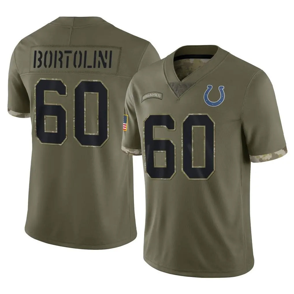 IN.Colts #60 Tanor Bortolini Player Olive Salute To Service Limited BALCE Stitched Jerseys