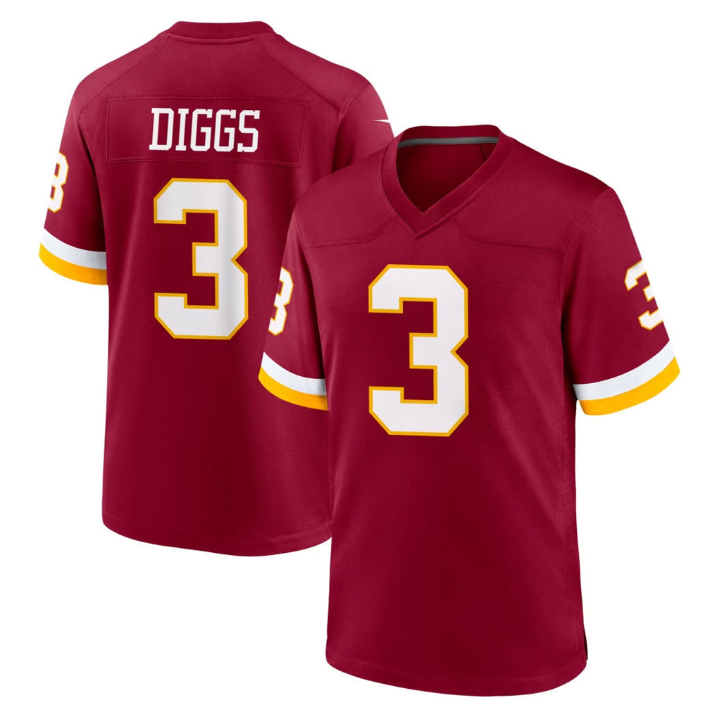W.Commanders #3 Stefon Diggs Player Burgundy Game Home BALCE Stitched Jerseys