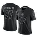 P.Steelers #97 Cameron Heyward Player Black Reflective Limited Home Game BALCE Stitched Jerseys