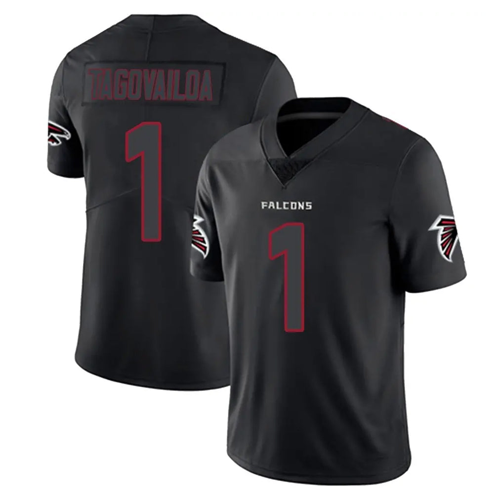 A.Falcons #1 Tua Tagovailoa Player Black Impact Limited Game BALCE Stitched Jerseys