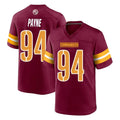 W.Commanders #94 Daron Payne Player Burgundy Home Game BALCE Stitched Jerseys