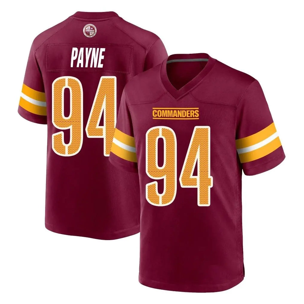 W.Commanders #94 Daron Payne Player Burgundy Home Game BALCE Stitched Jerseys
