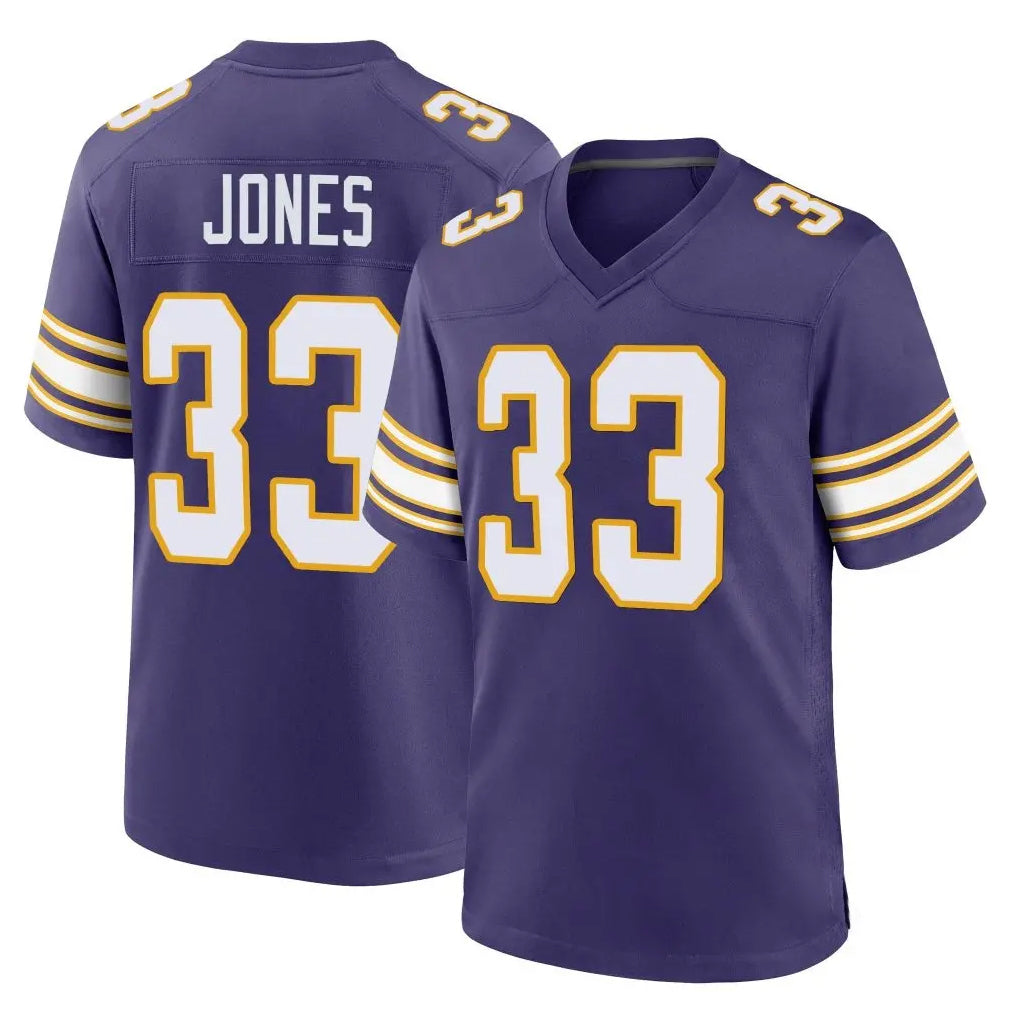 M.Vikings #33 Aaron Jones Sr. Player Purple Classic Home Game BALCE Stitched Jerseys