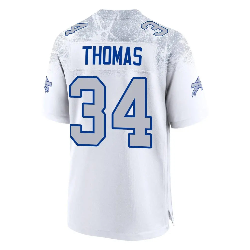 B.Bills #34 Thurman Thomas Player White Rivalries Collection Game BALCE Stitched Jerseys