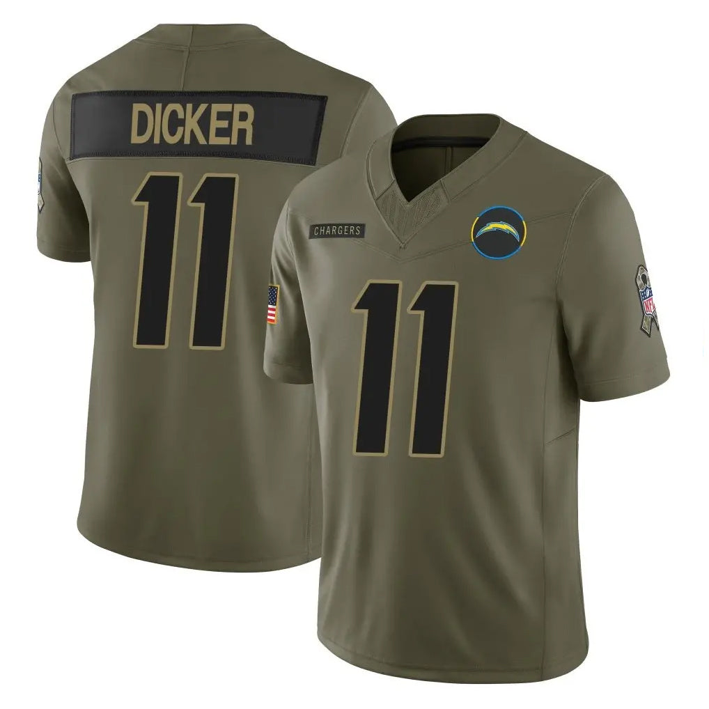 LA.Chargers #11 Cameron Dicker Player Olive 2025 Salute To Service Limited Game BALCE Stitched Jerseys