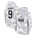 C.Browns #9 Grant Delpit Player Arctic Camo Salute to Service Hoodies Limited Game BALCE Stitched Jerseys