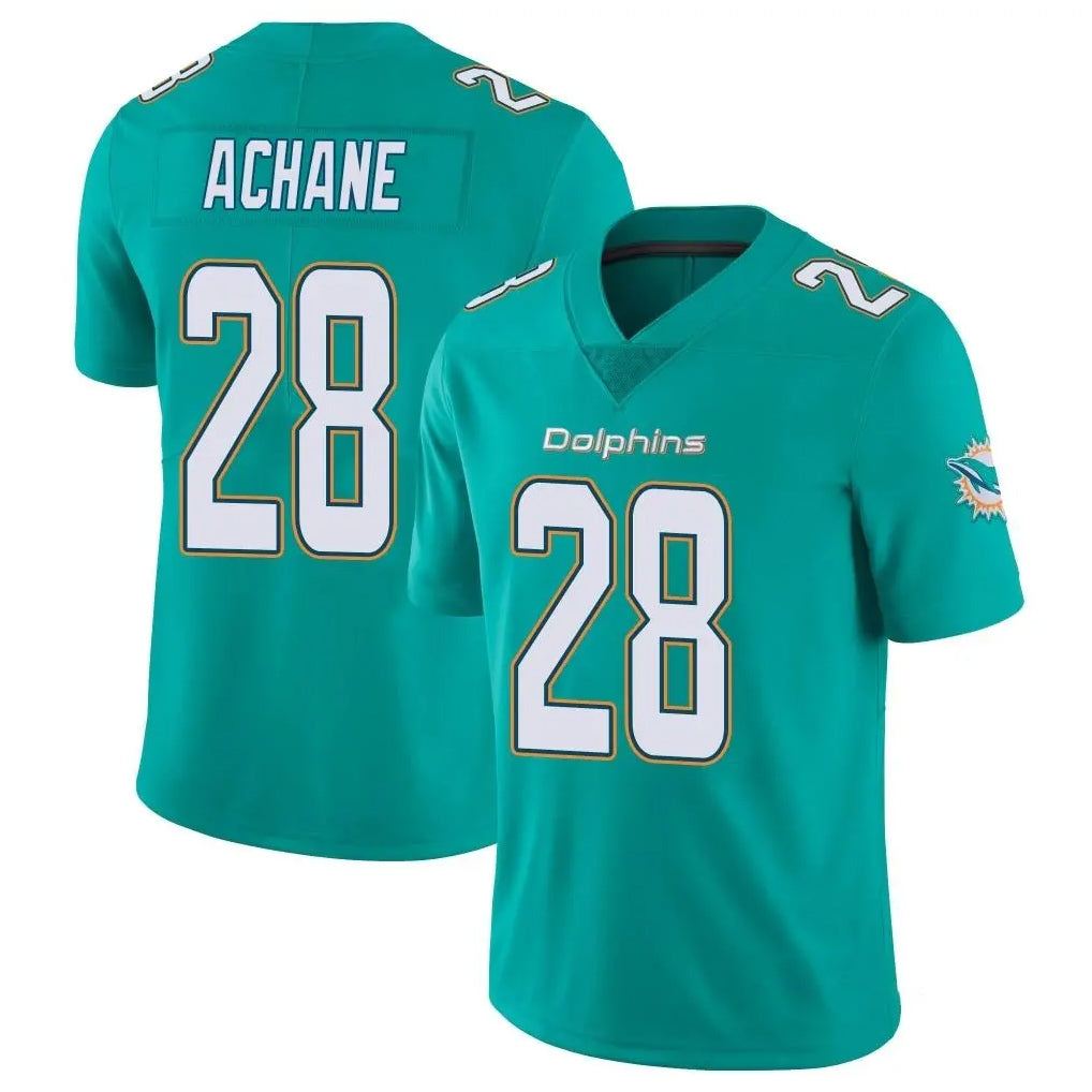 M.Dolphins #28 De'Von Achane Player Aqua Limited Vapor Untouchable Home Game BALCE Stitched Jerseys