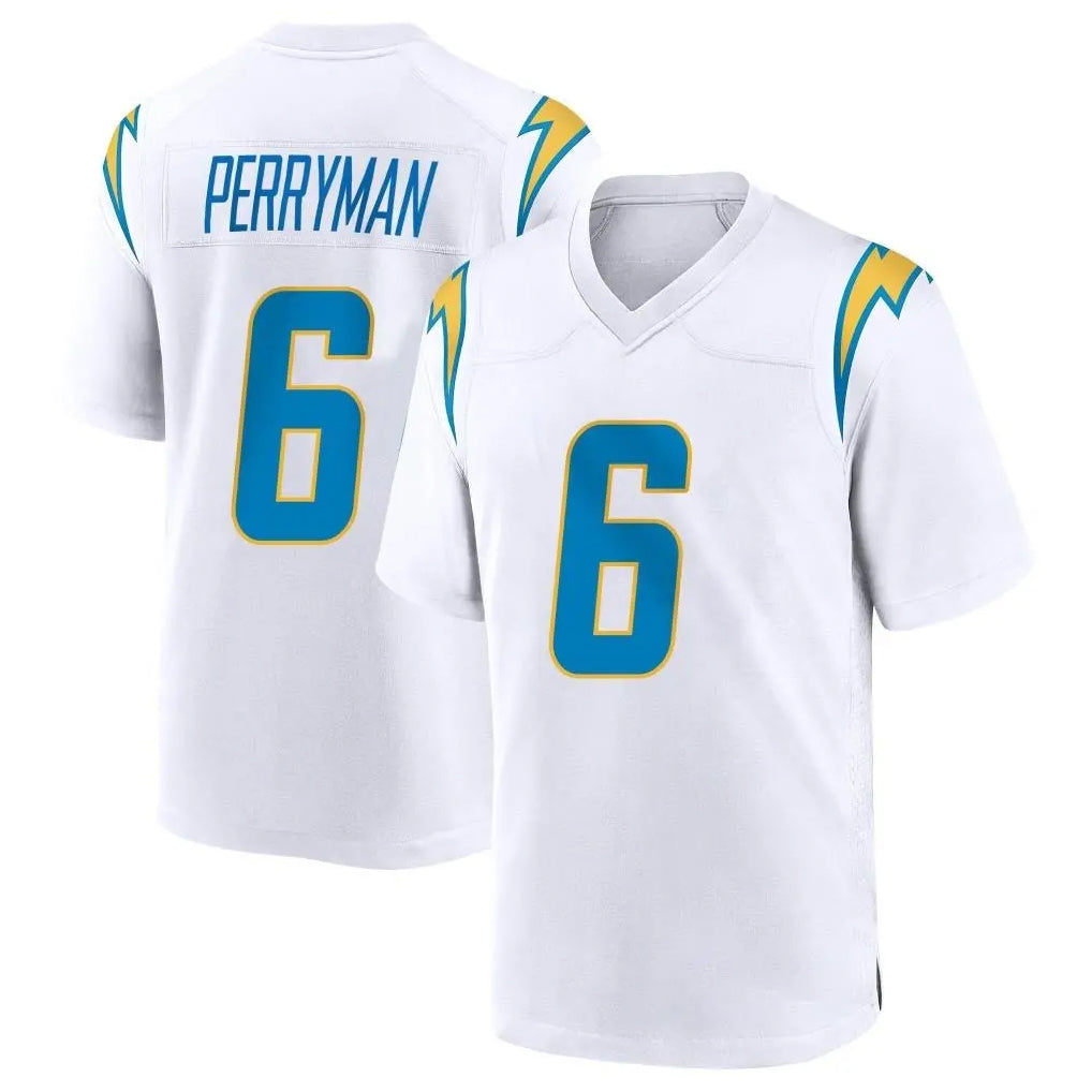 LA.Chargers #6 Denzel Perryman Player White Home Game BALCE Stitched Jerseys
