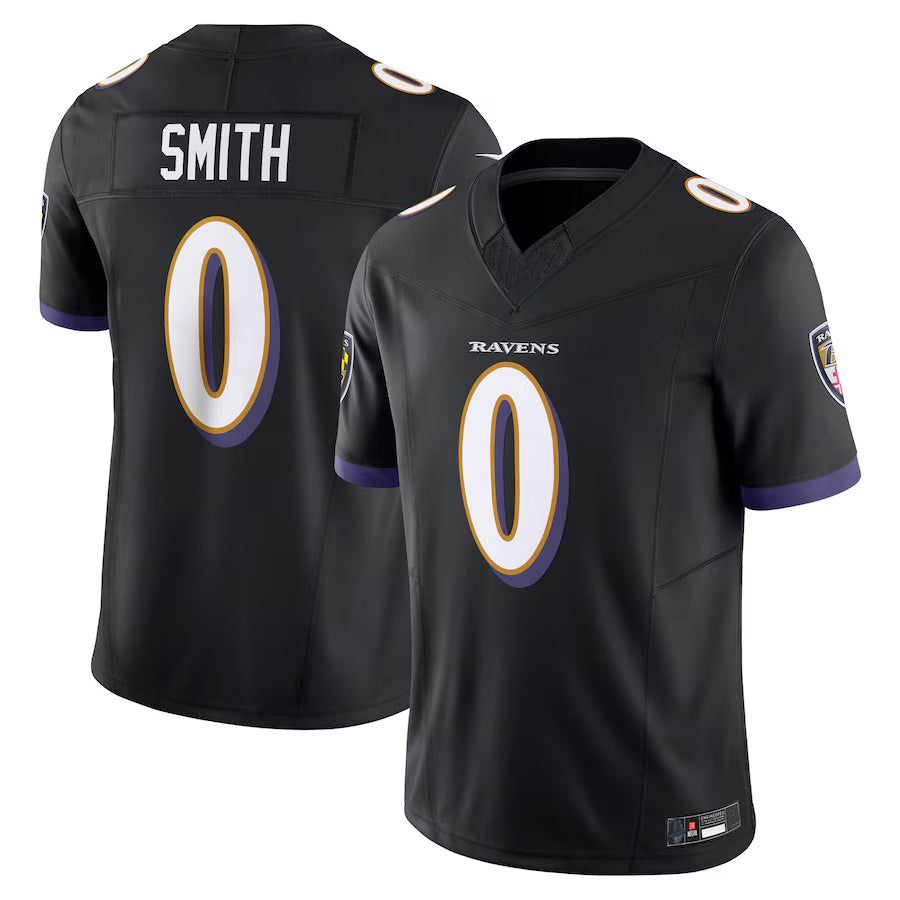 B.Ravens #0 Roquan Smith Player Black Vapor F.U.S.E. Limited BALCE Stitched Jerseys