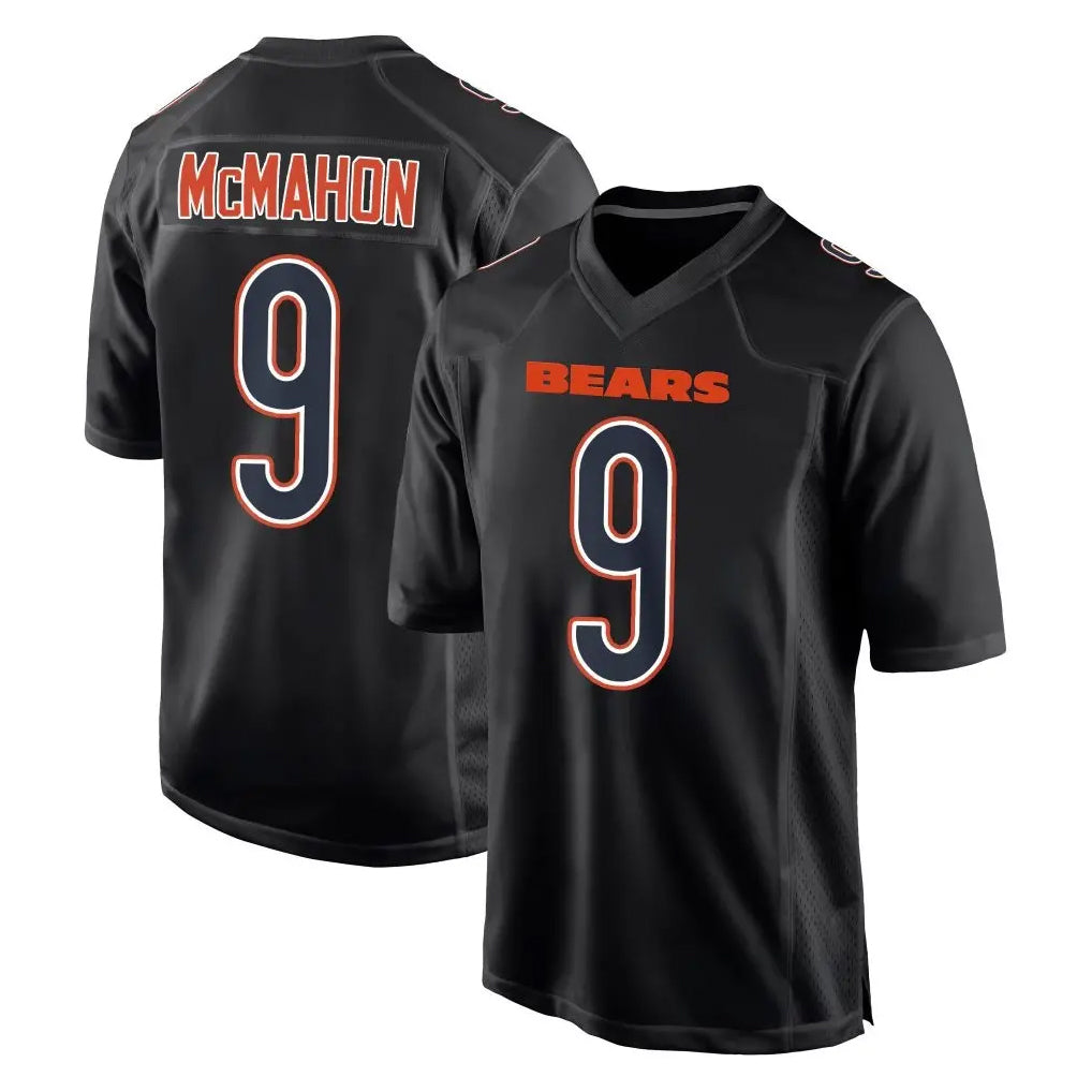 C.Bears #9 Jim McMahon Player Carbon Black Fashion Game BALCE Stitched Jerseys