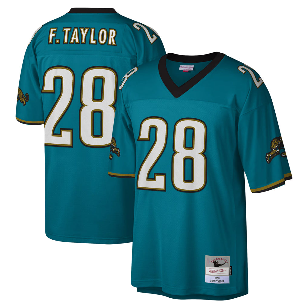 J.Jaguars #28 Fred Taylor?Player Teal Mitchell & Ness Legacy Home Game BALCE Stitched Jerseys