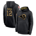 LA.Rams #12 Puka Nacua Player Black Salute to Service Hoodies Limited Game BALCE Stitched Jerseys