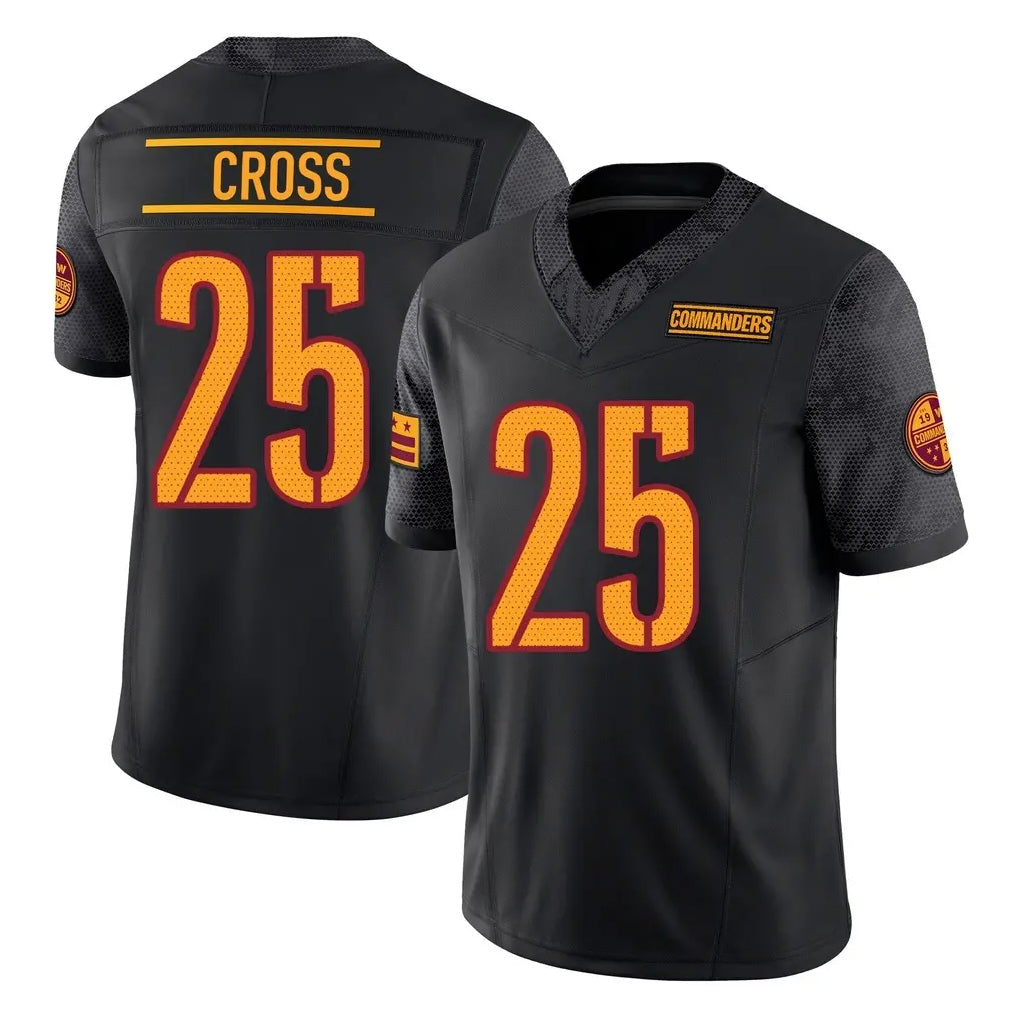 W.Commanders #25 Nick Cross Player Black Limited Vapor F.U.S.E. Home Game BALCE Stitched Jerseys