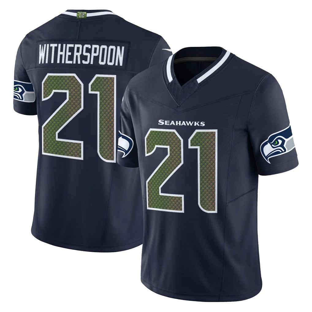 S.Seahawks #21 Devon Witherspoon Player Navy Rivalries Vapor Limited Home Game BALCE Stitched Jerseys