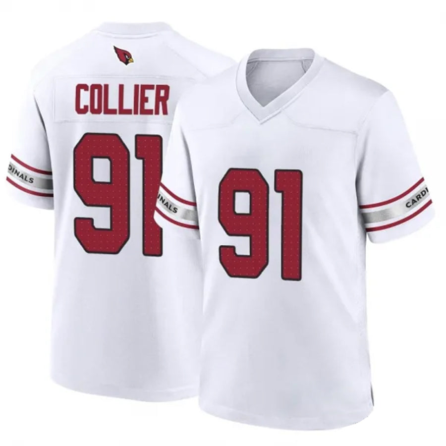 A.Cardinals #91 L.J. Collier Player White Game Home BALCE Stitched Jerseys