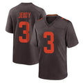 C.Browns #3 Jerry Jeudy Player Brown Alternate Home Game BALCE Stitched Jerseys