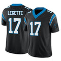 C.Panthers #17 Xavier Legette Player Black Vapor F.U.S.E. Limited Home Game BALCE Stitched Jerseys