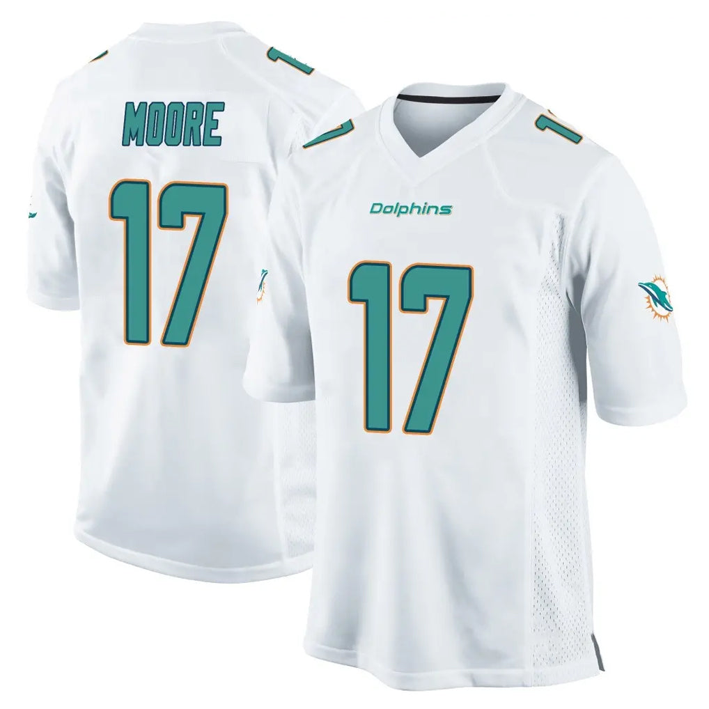 M.Dolphins #17 Trey Moore Player White Home Game BALCE Stitched Jerseys