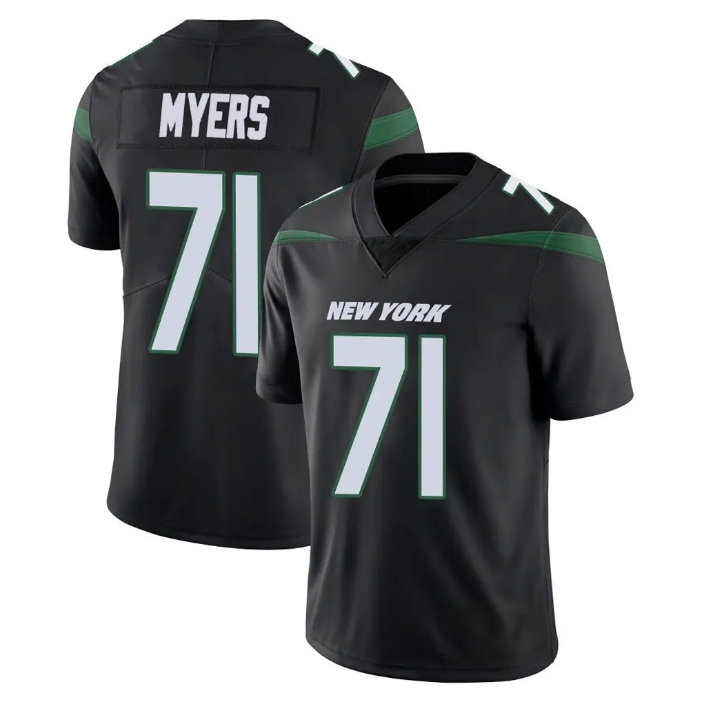 NY.Jets #71 Josh Myers Player Stealth Black Limited Vapor Home Game BALCE Stitched Jerseys