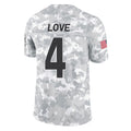 A.Cardinals #4 Jeremiyah Love Player Camo Salute to Service Limited Home BALCE Stitched Jerseys