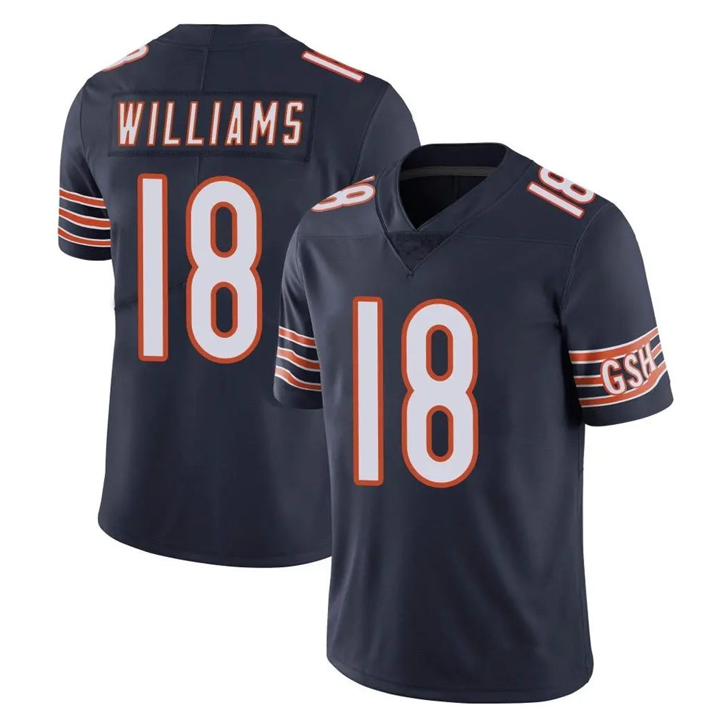 C.Bears #18 Caleb Williams Player Navy Vapor Untouchable Limited Home Game BALCE Stitched Jerseys