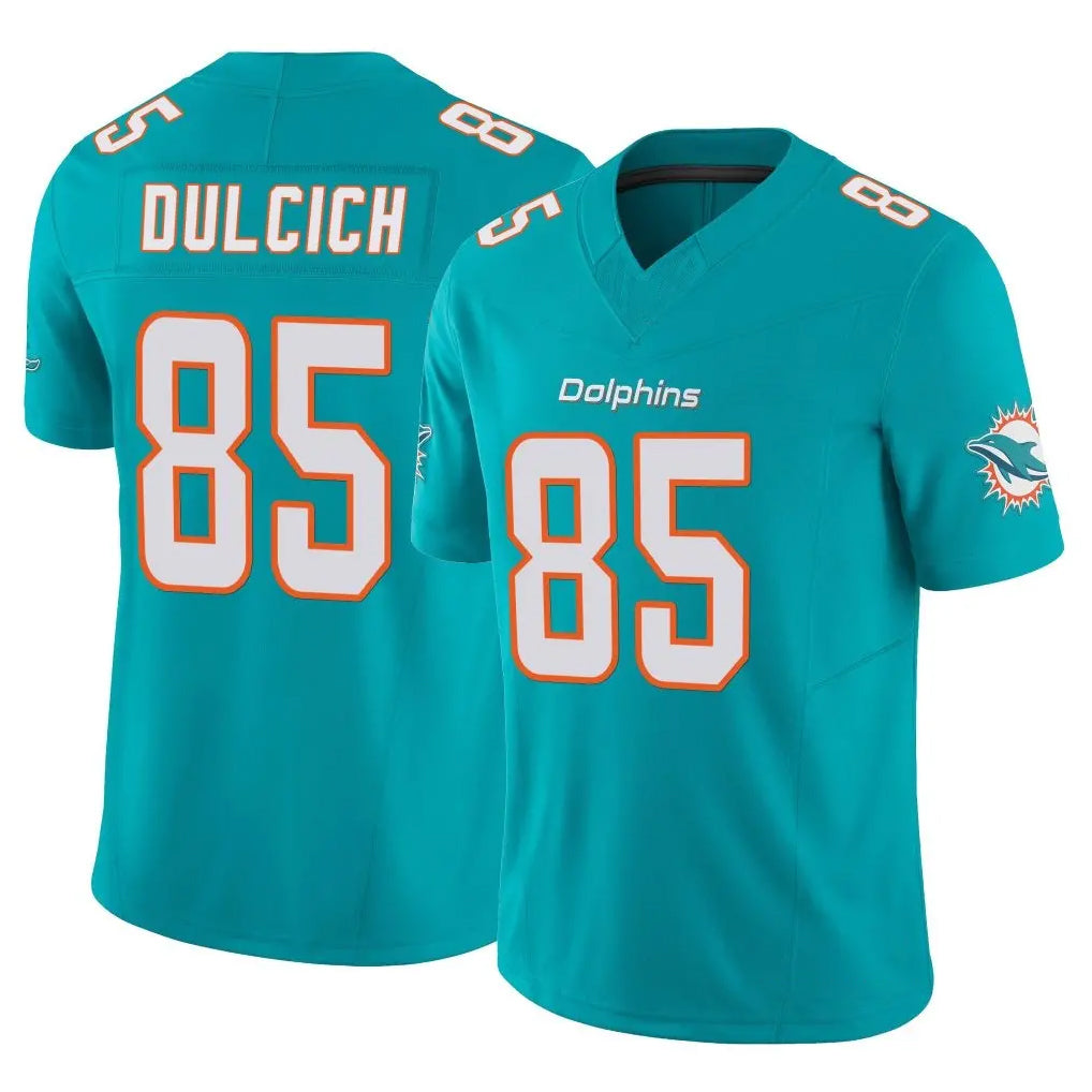 M.Dolphins #85 Greg Dulcich Player Aqua Limited Vapor F.U.S.E. Home Game BALCE Stitched Jerseys