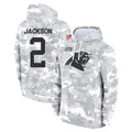 C.Panthers #2 Michael Jackson Player Arctic Camo Salute to Service Pullover Hoodies Limited Game BALCE Stitched Jerseys