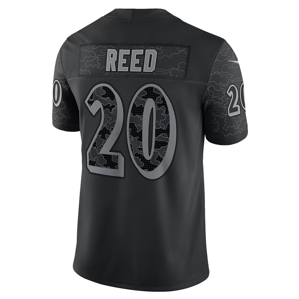 B.Ravens #20 Ed Reed Player Black RFLCTV Limited BALCE Stitched Jerseys